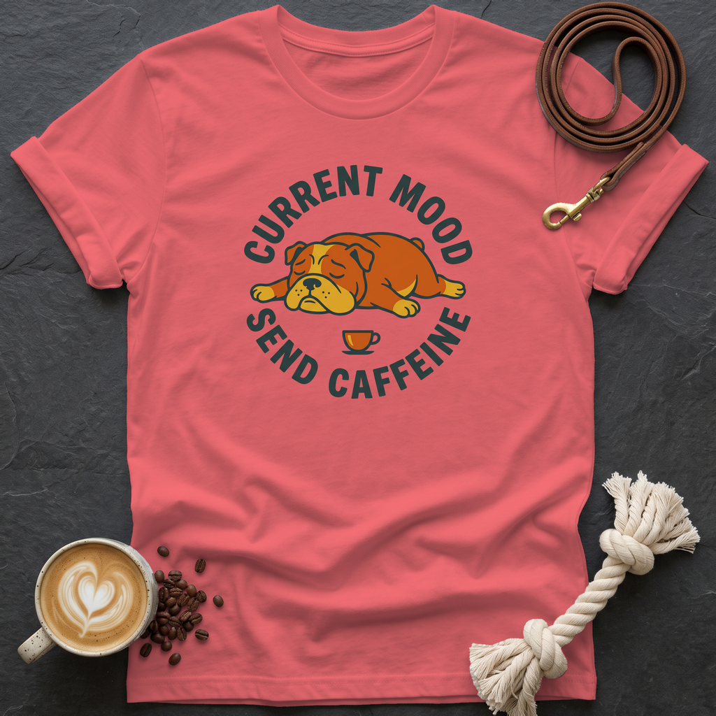 Retro Bulldog Current Mood T-Shirt - Coral Silk