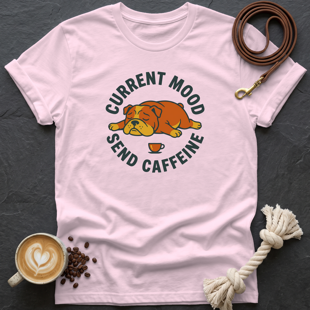 Retro Bulldog Current Mood T-Shirt - Light Pink