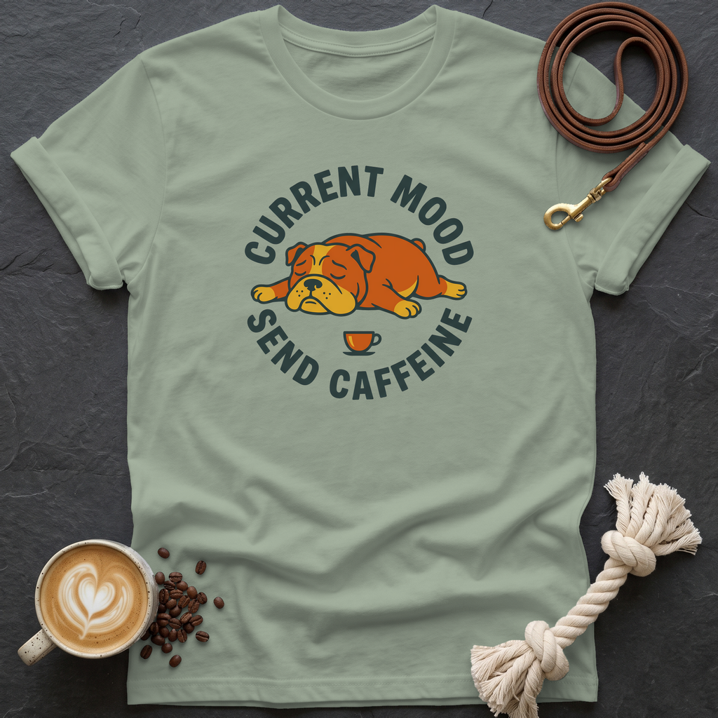 Retro Bulldog Current Mood T-Shirt - Sage