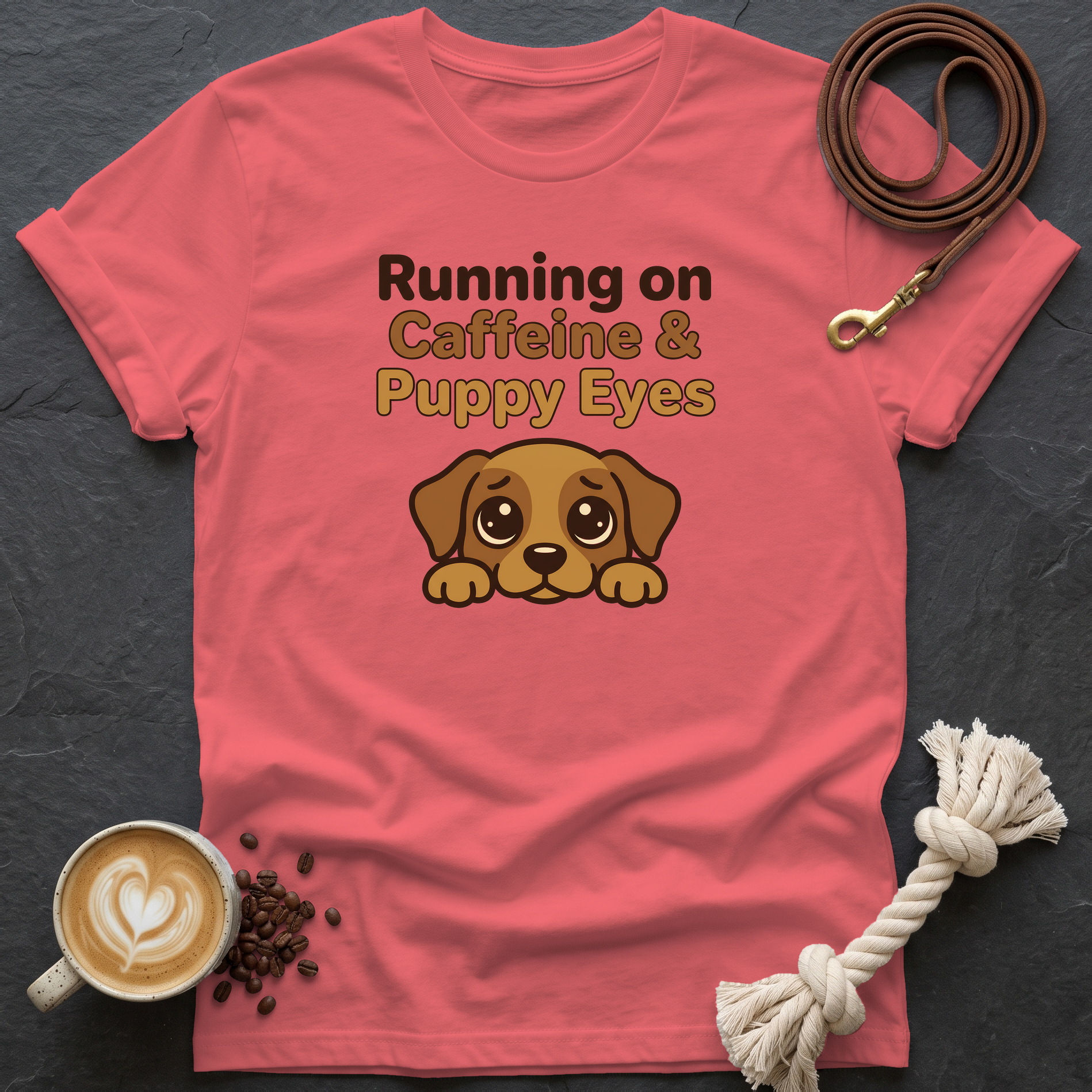 Puppy Eyes T-Shirt - Coral Silk