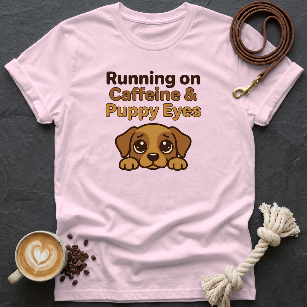 Puppy Eyes T-Shirt - Light Pink