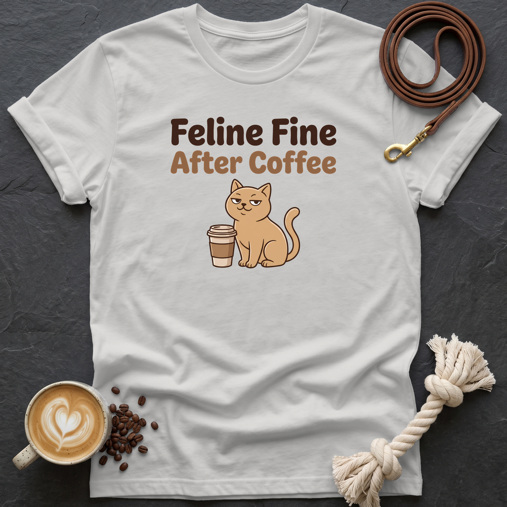 Feline Fine T-Shirt - Ice Grey