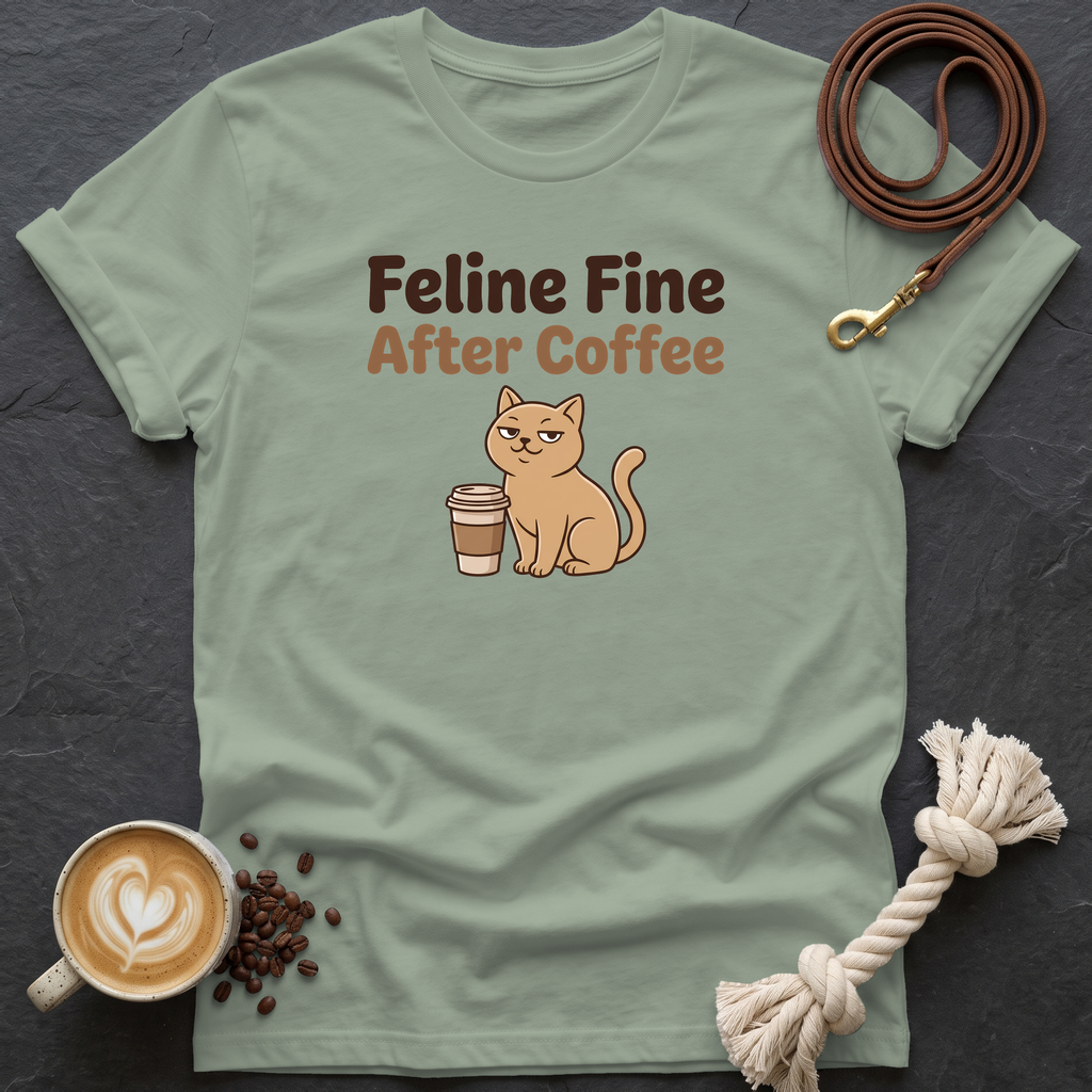 Feline Fine T-Shirt - Sage