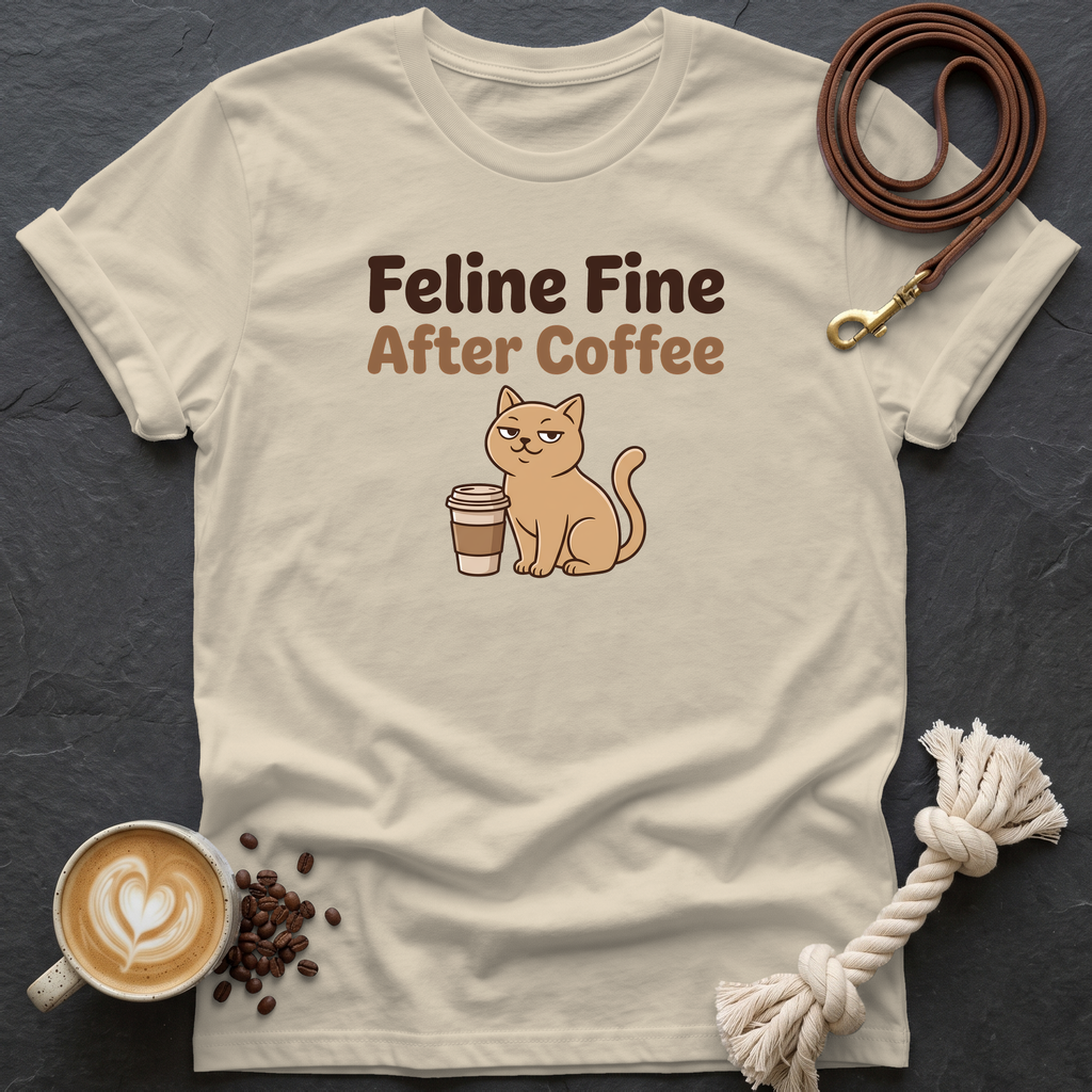 Feline Fine T-Shirt - Sand