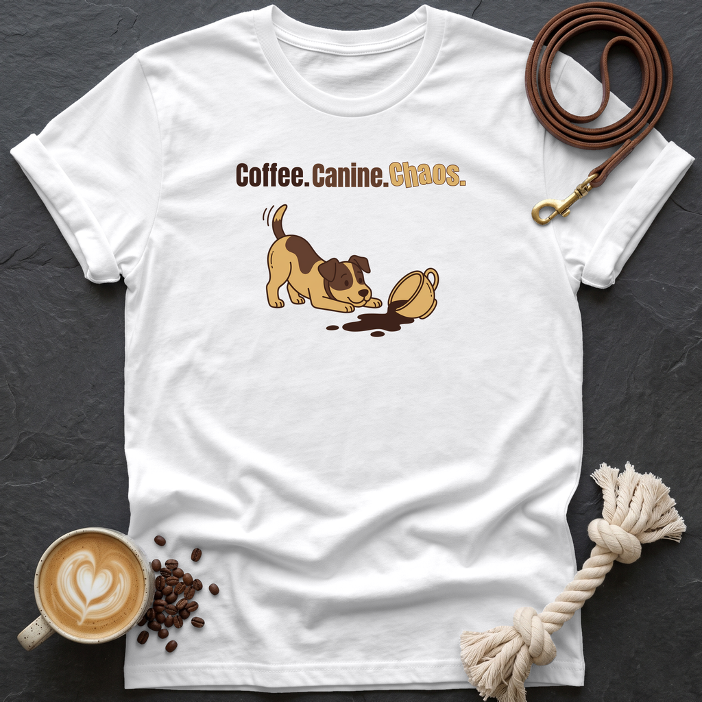 Coffee Canine Chaos T-Shirt - White