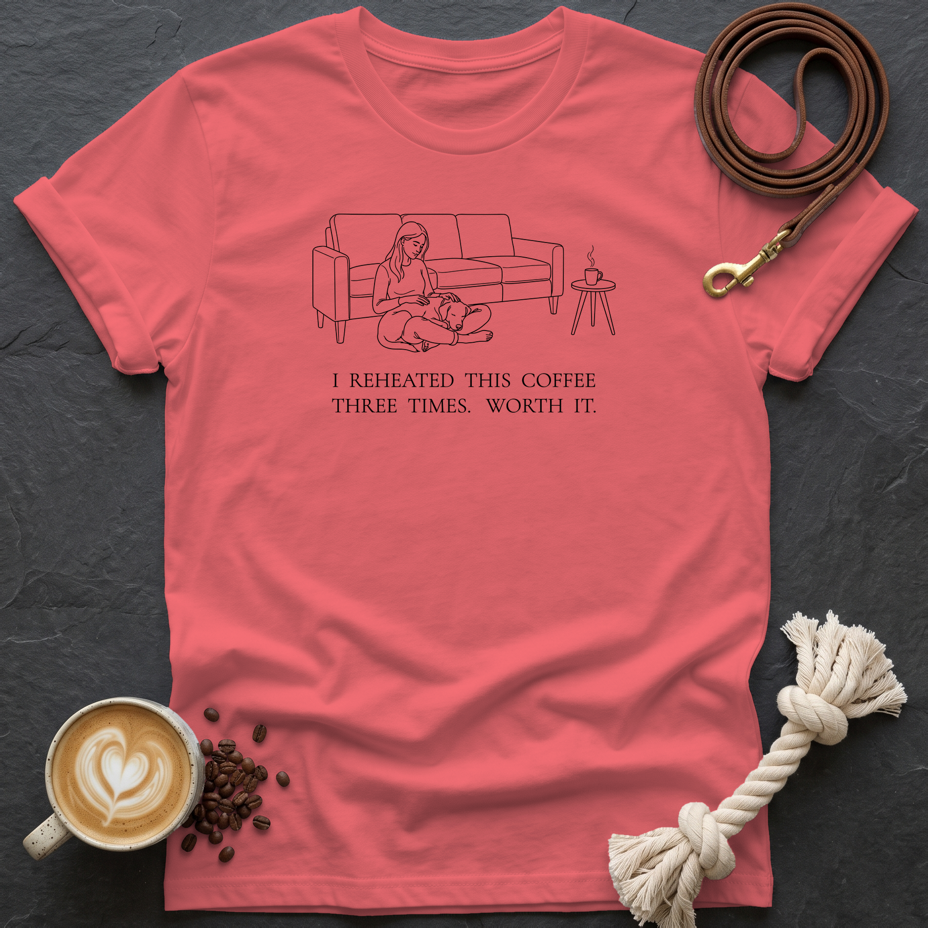 I Reheated T-Shirt - Coral Silk