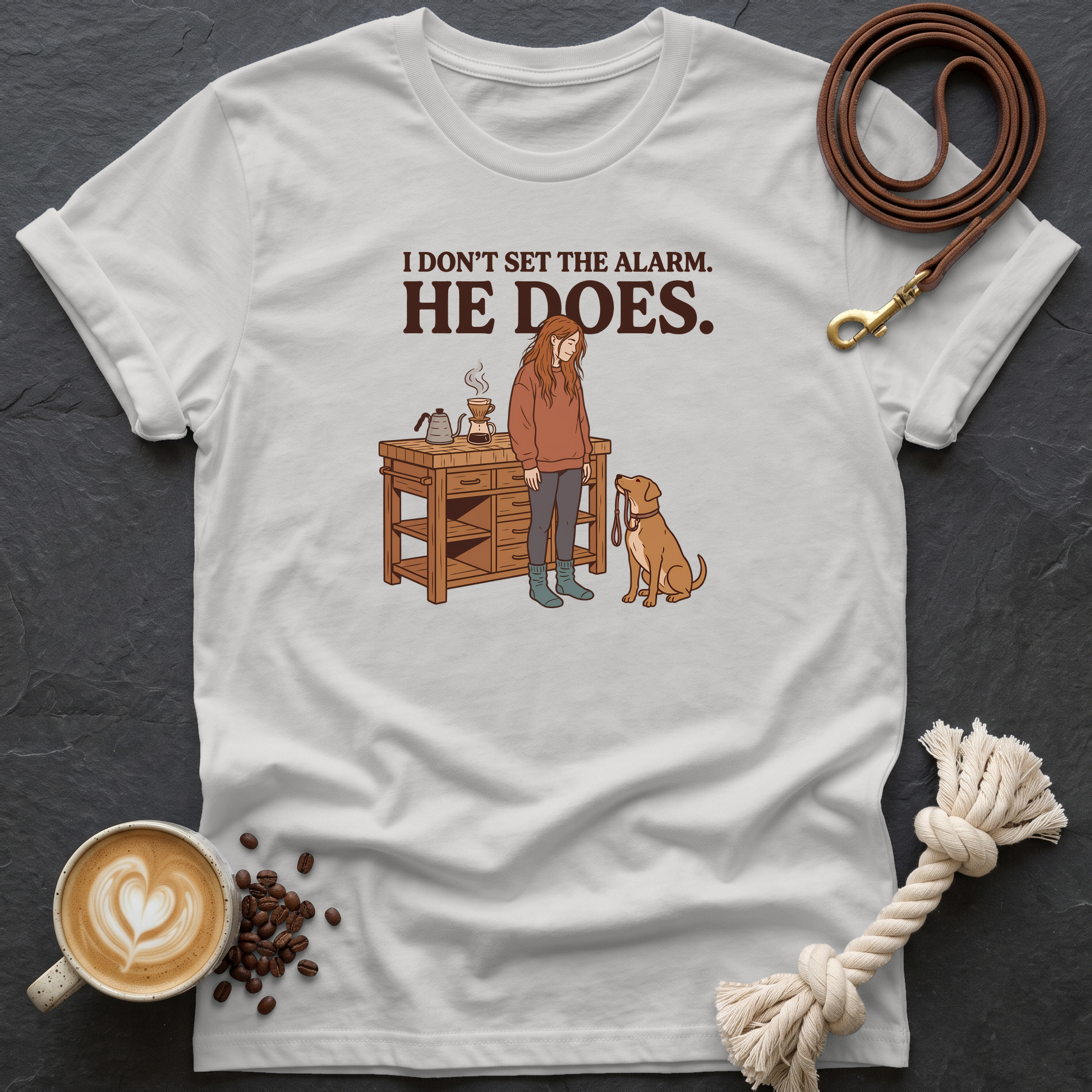 I don't set the alarm T-Shirt - Ice Grey
