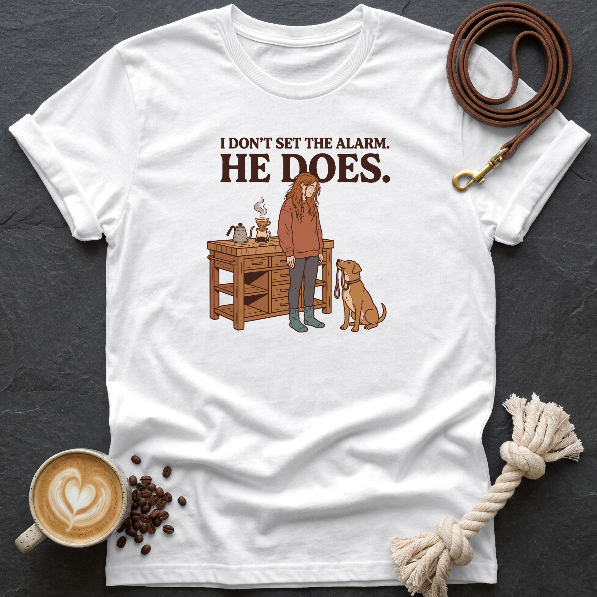 I don't set the alarm T-Shirt - White