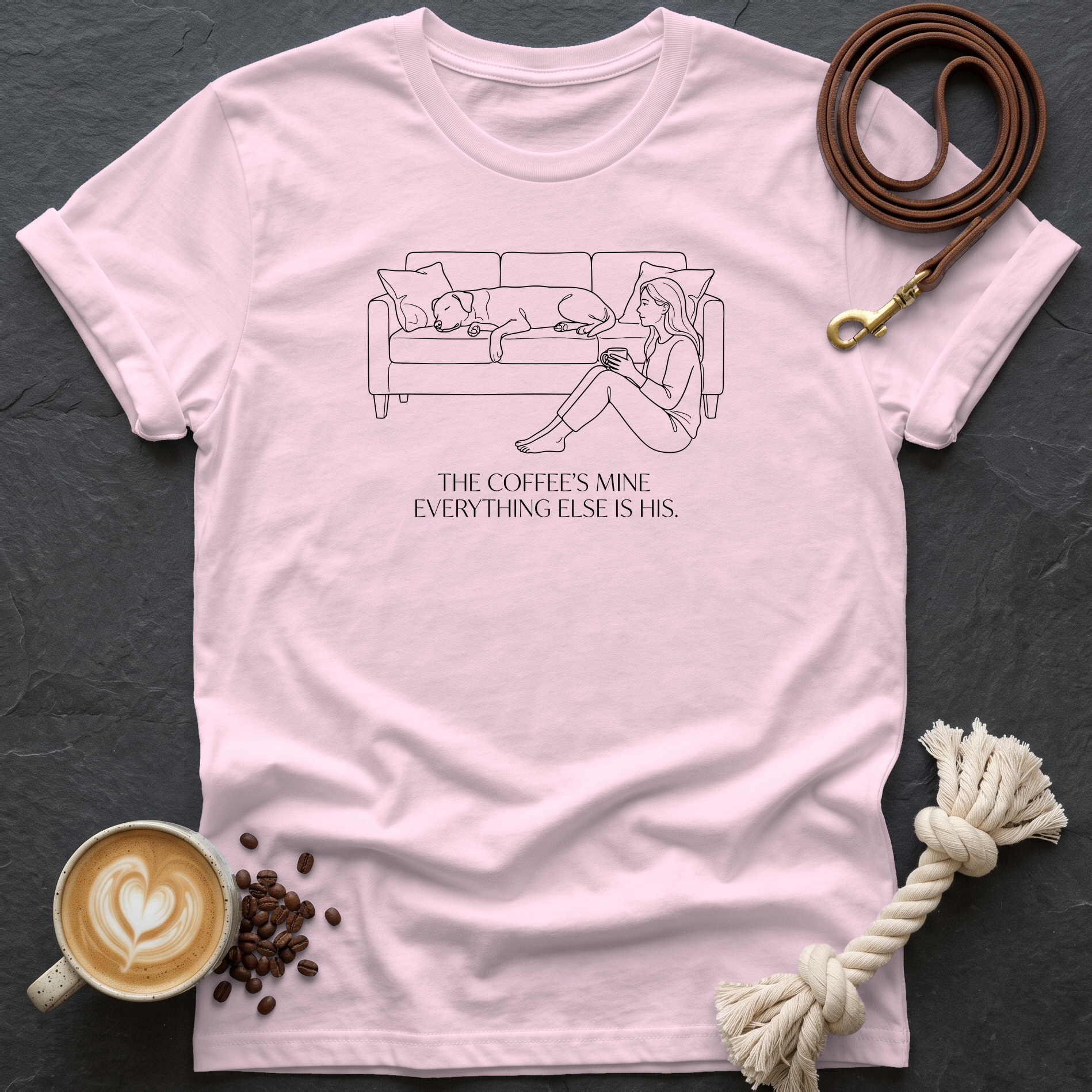 The coffee's Mine T-Shirt - Light Pink