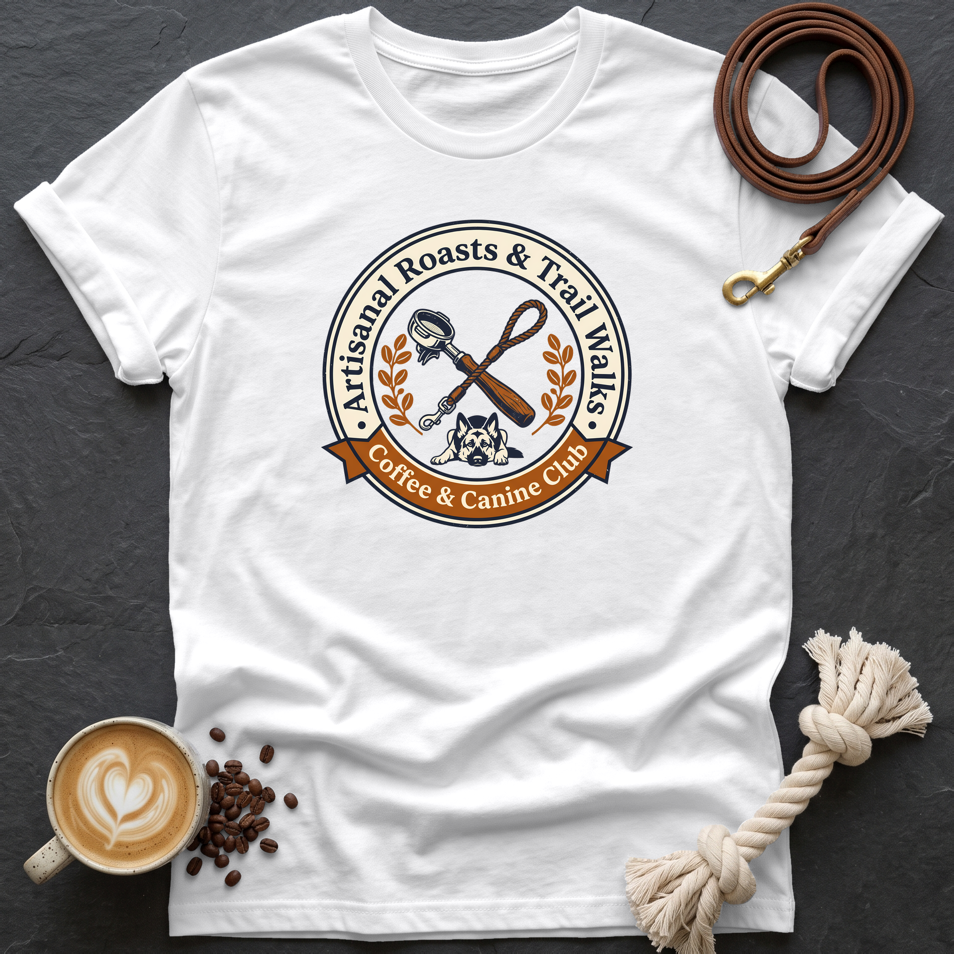 Coffee and Canine Club T-Shirt - White
