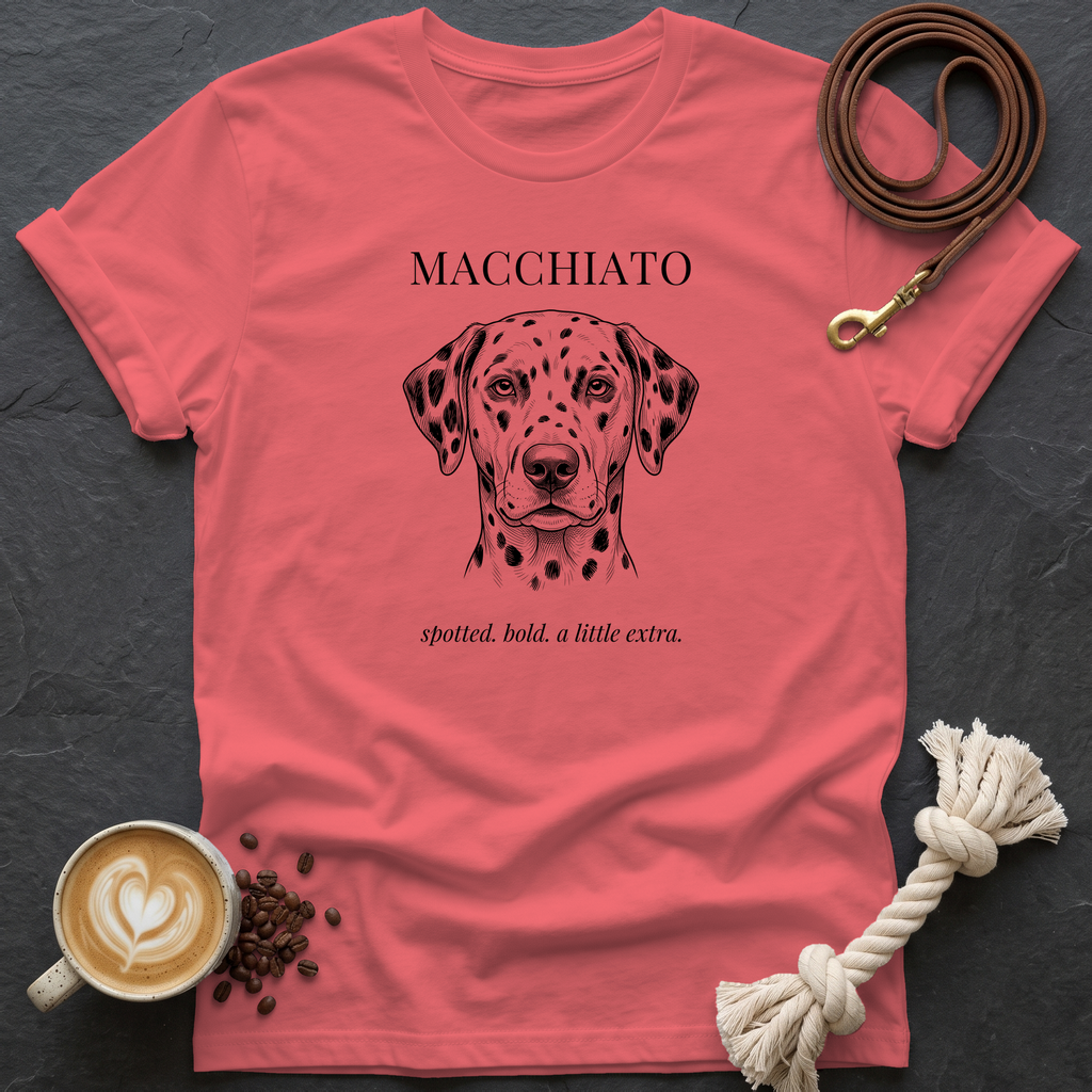 Dalmatian Macchiato T-Shirt - Coral Silk