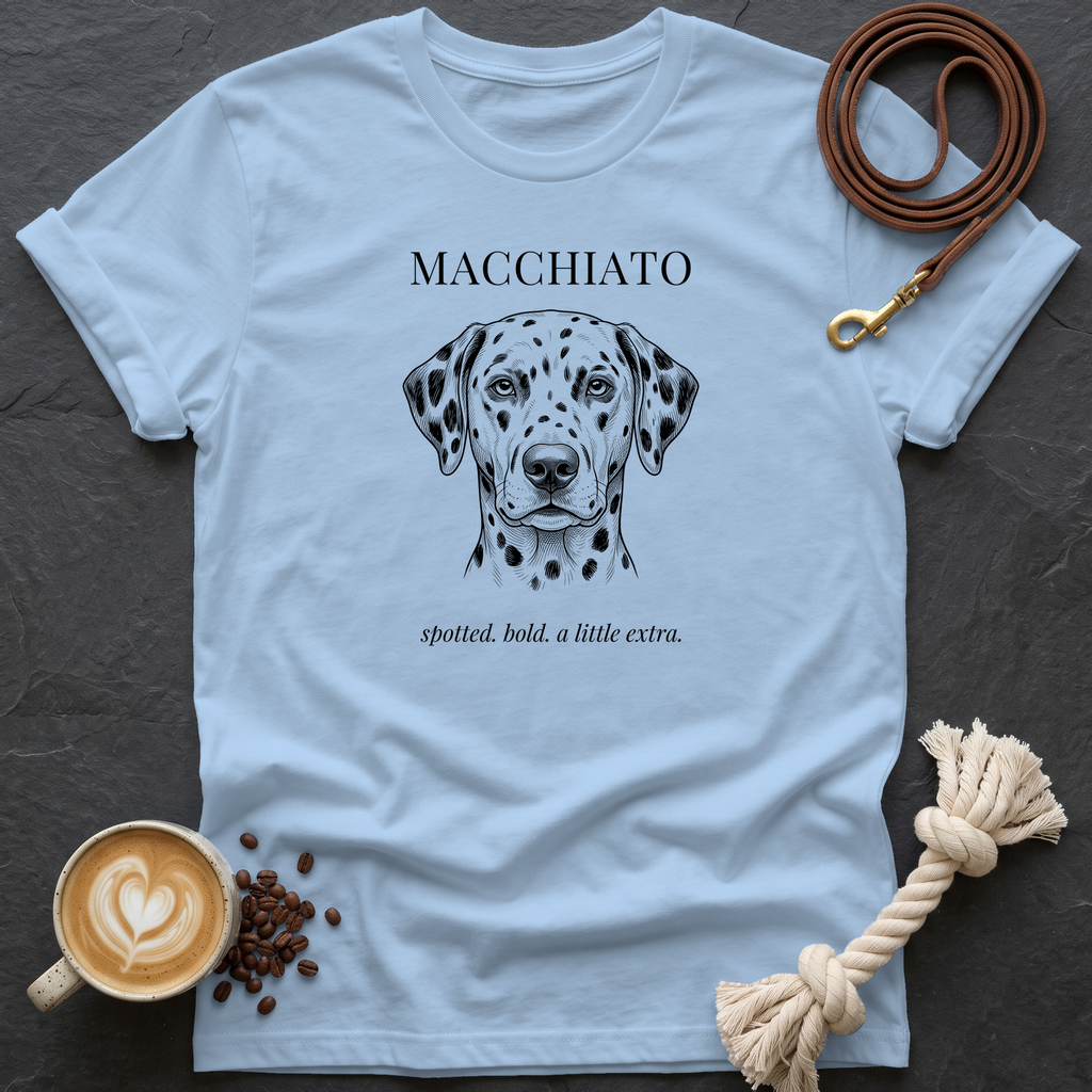 Dalmatian Macchiato T-Shirt - Light Blue