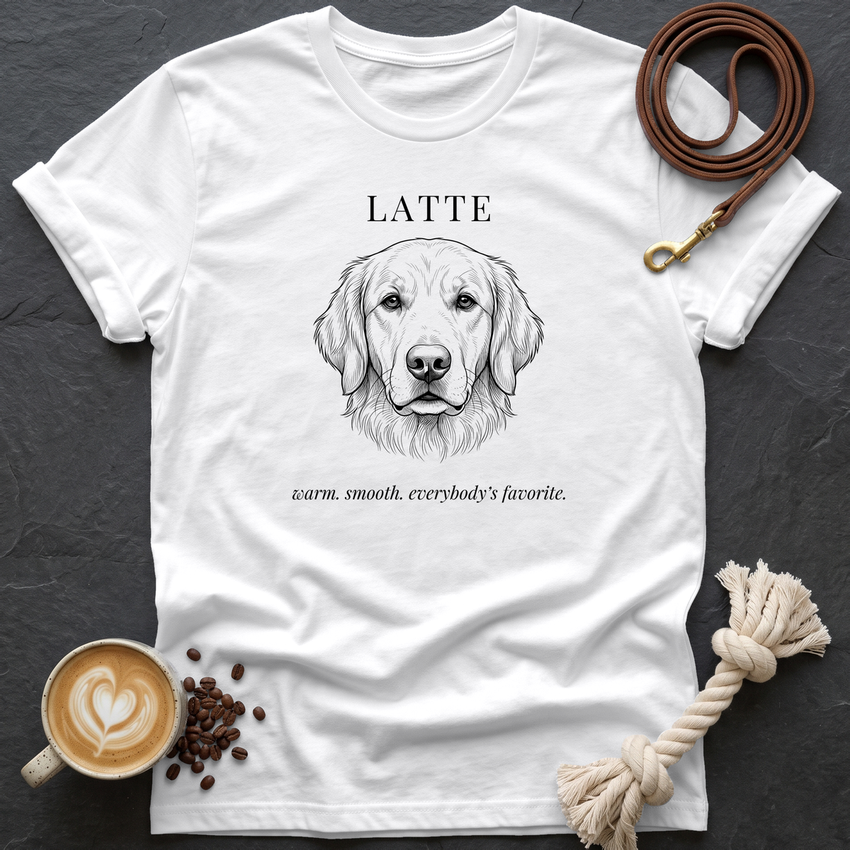 Golden Retriever Latte T-Shirt - White