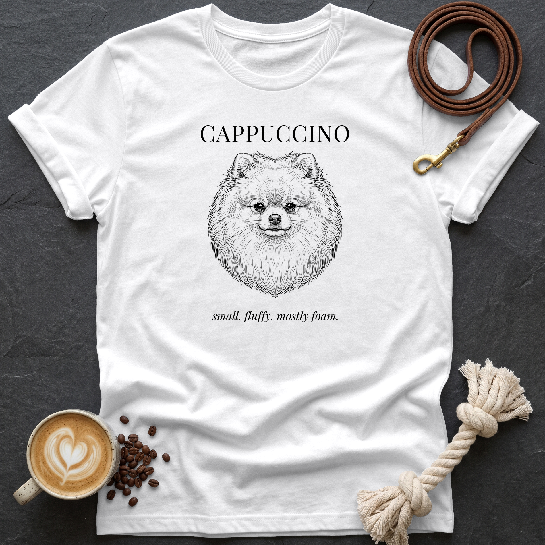 Pomeranian Cappuccino T-Shirt - White