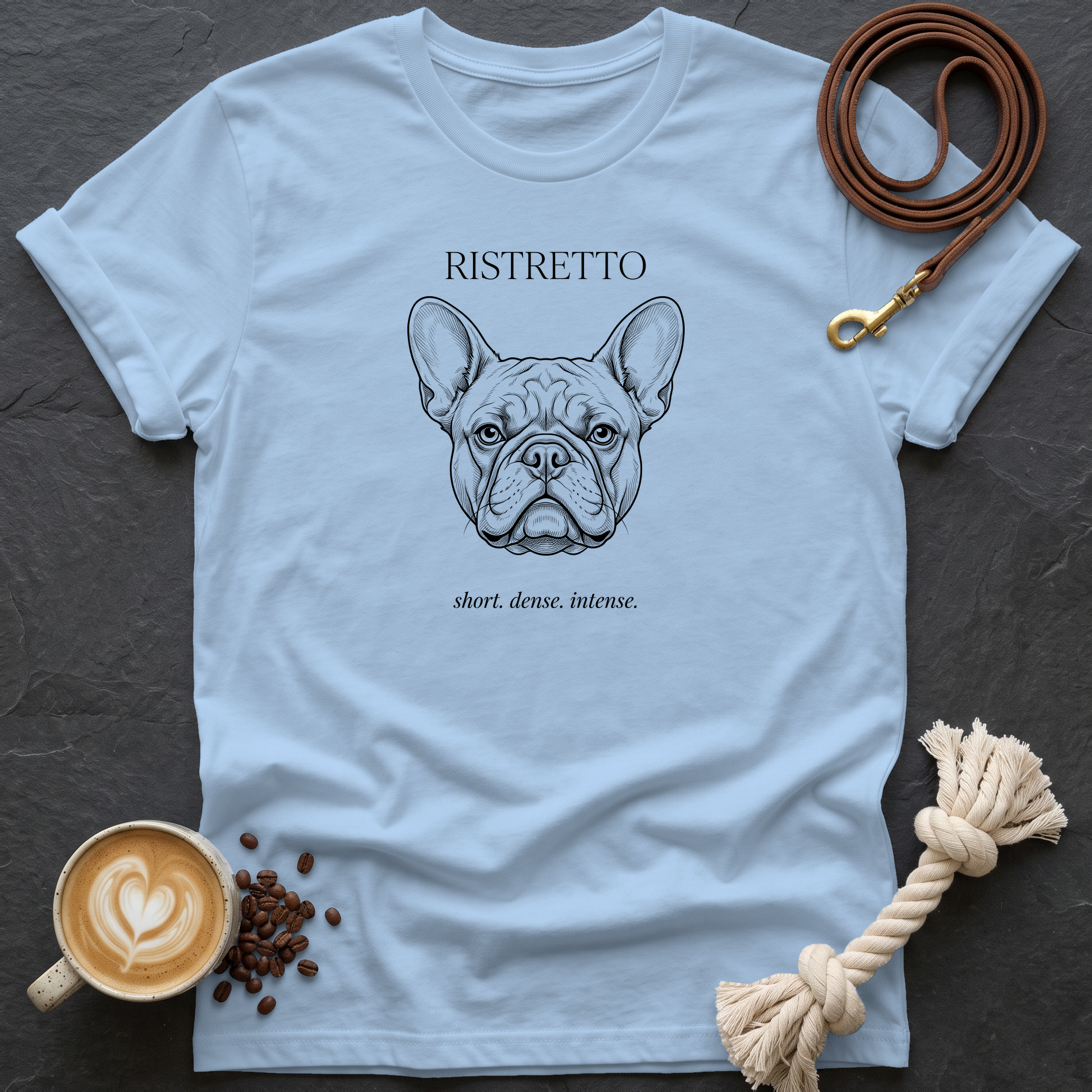 French Bulldog Ristretto T-Shirt - Light Blue