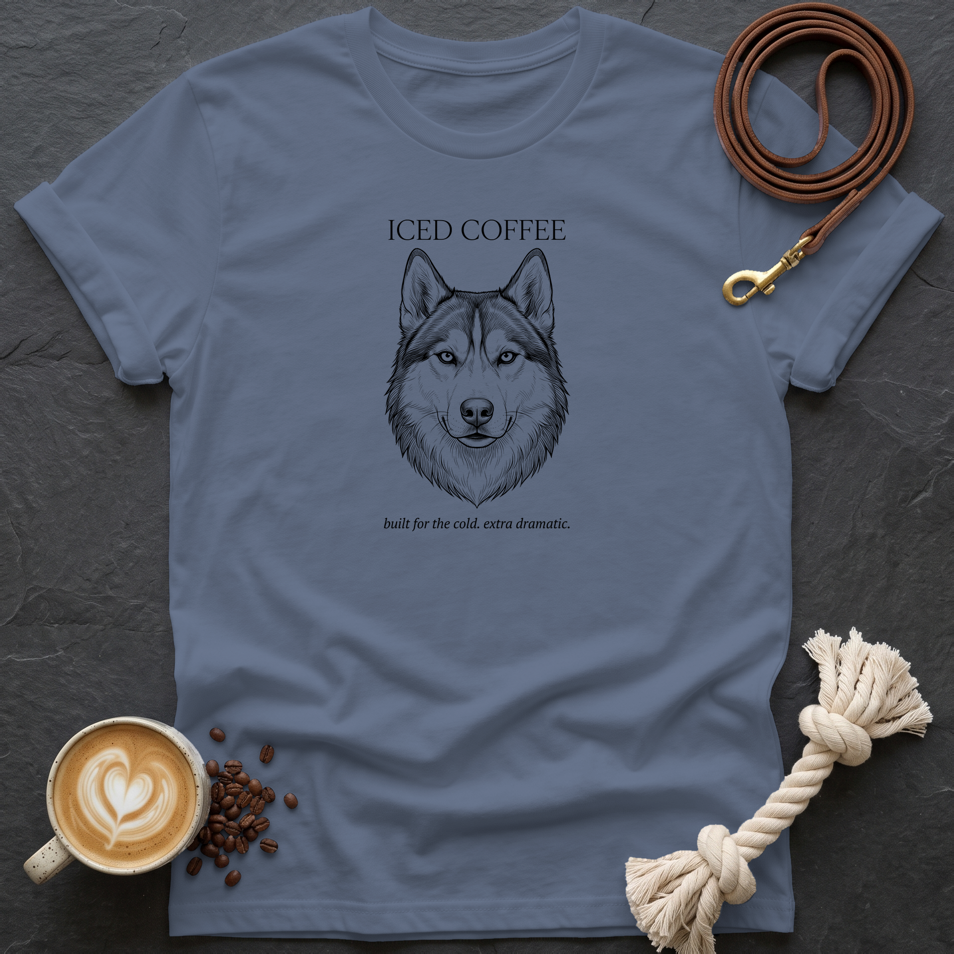 Husky Iced Coffee T-Shirt - Heather Indigo
