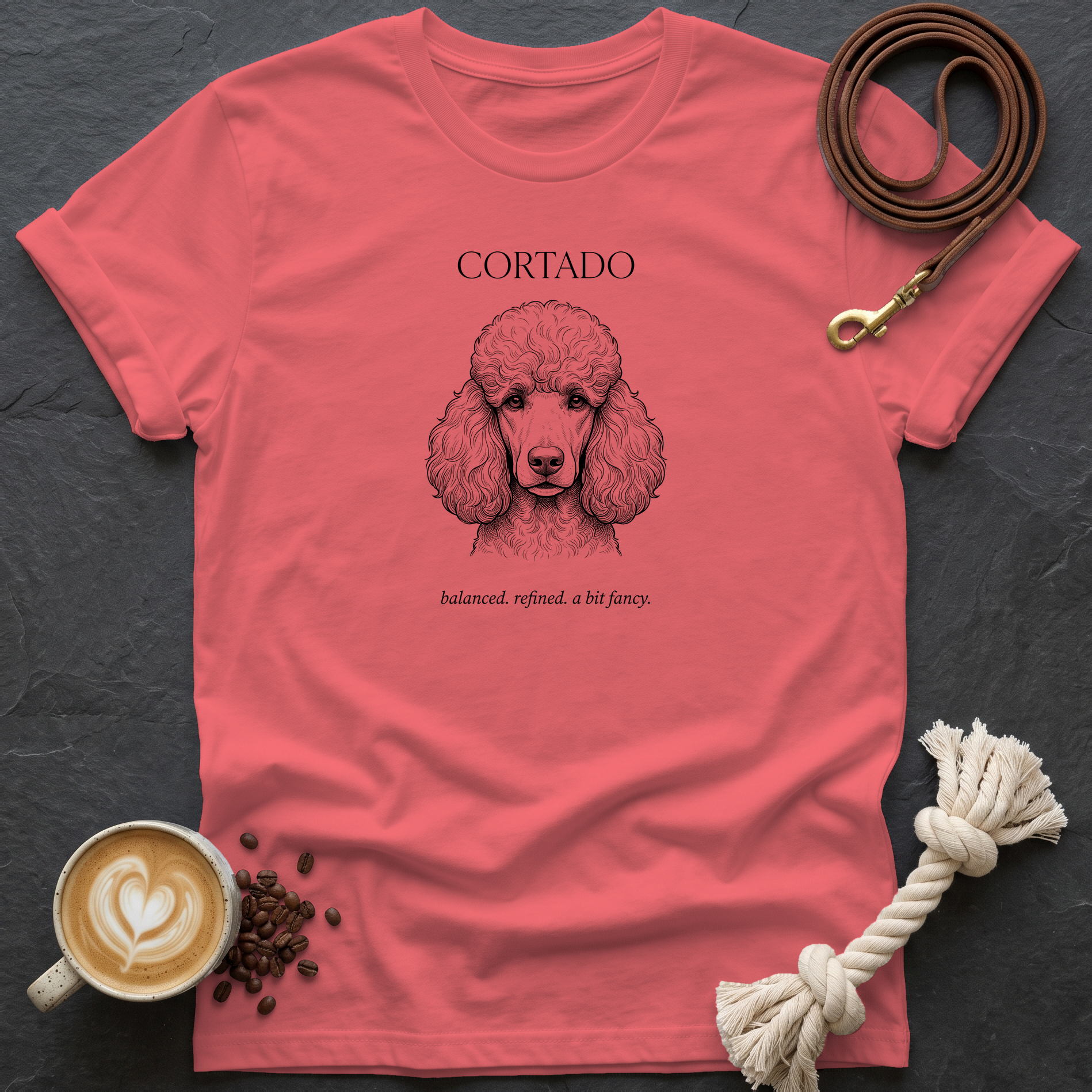 Poodle Cortado T-Shirt - Coral Silk