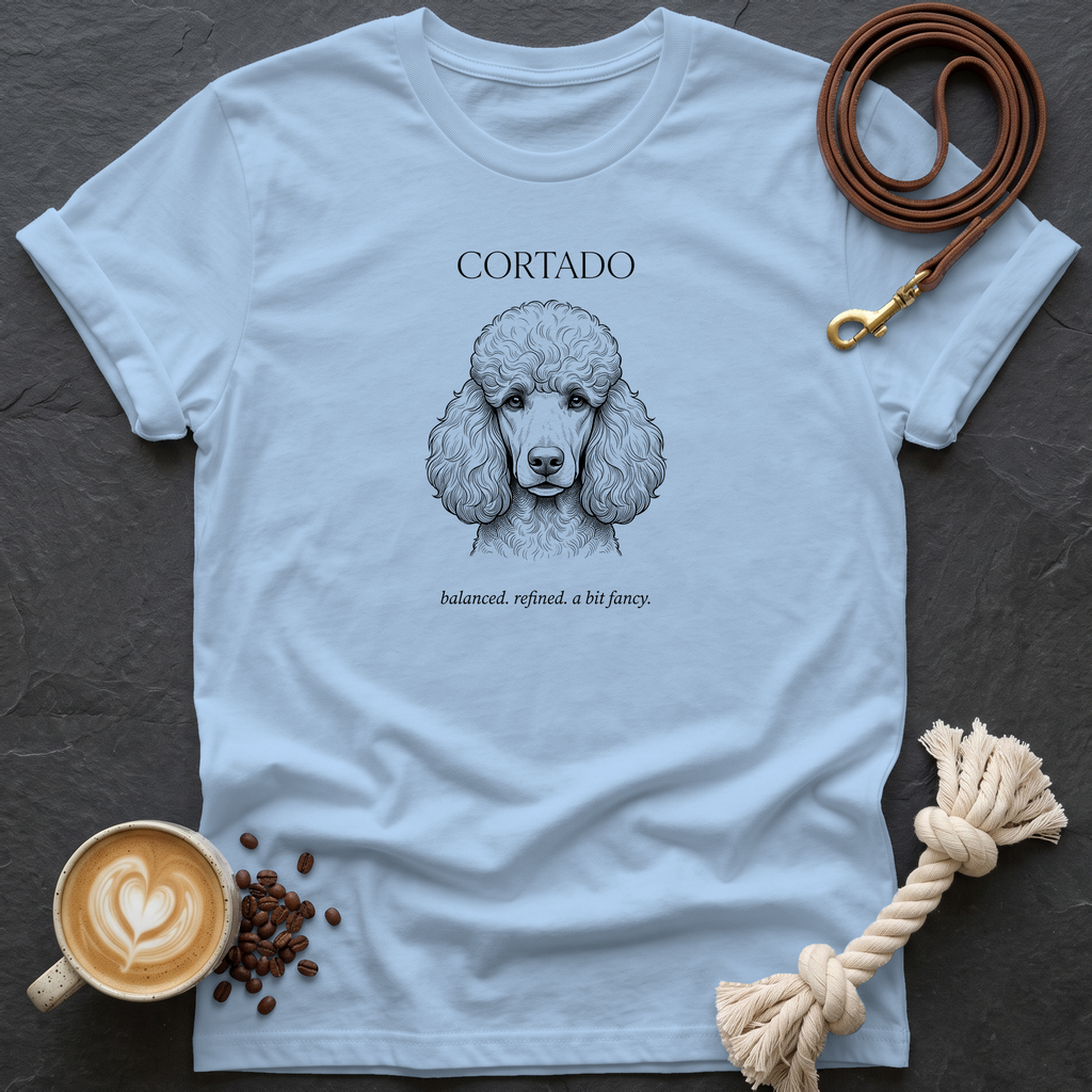 Poodle Cortado T-Shirt - Light Blue