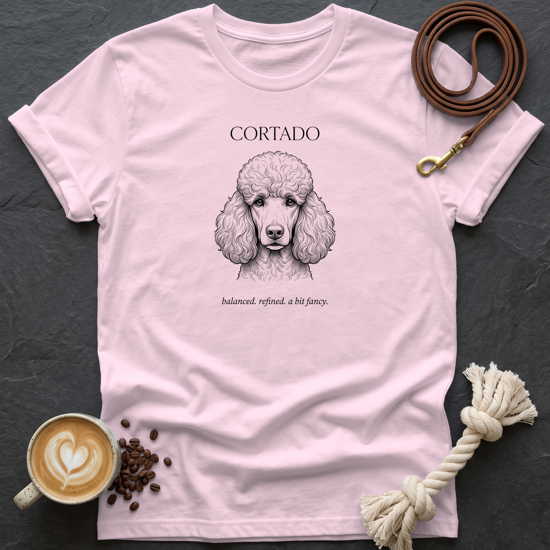 Poodle Cortado T-Shirt - Light Pink