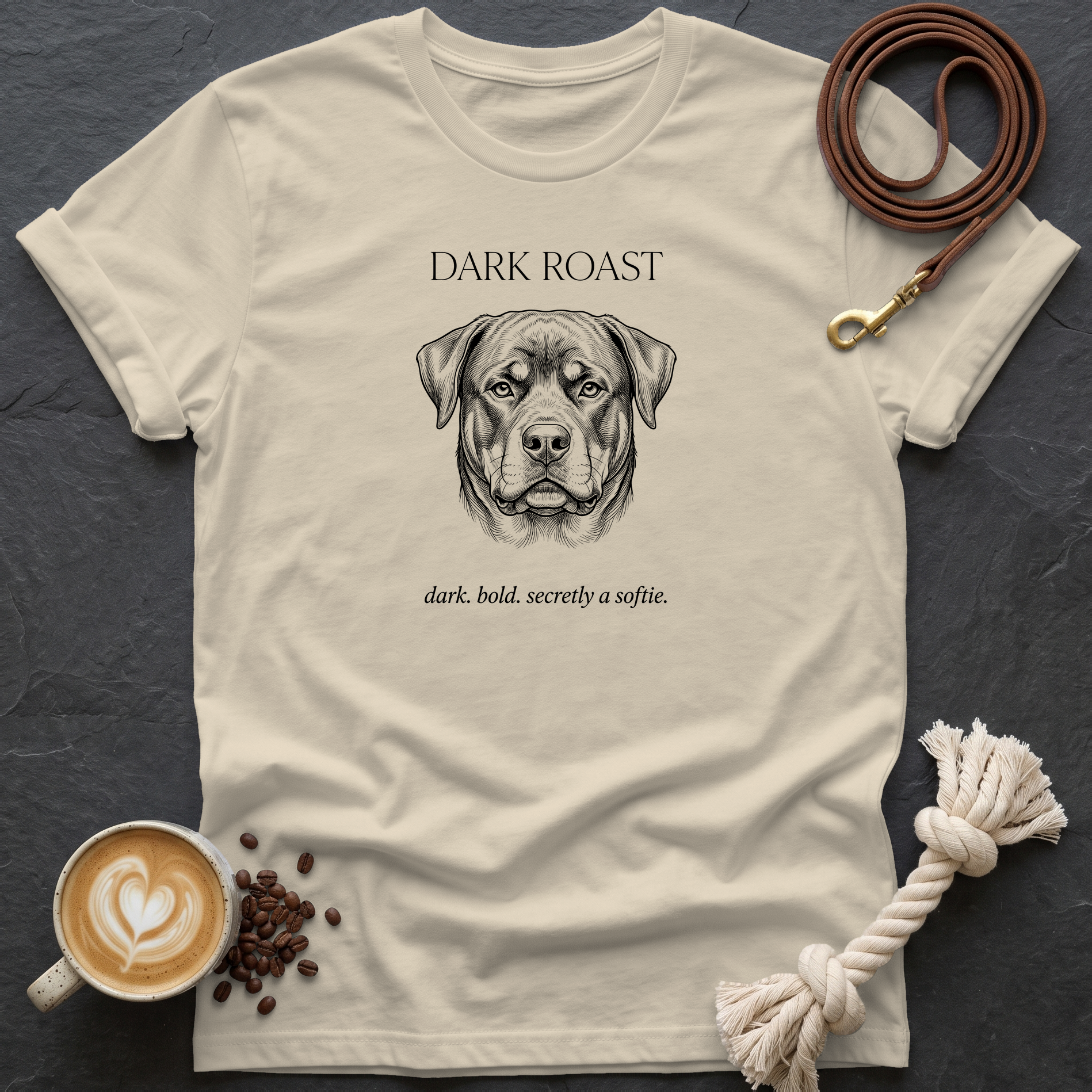 Rottweiler Dark Roast T-Shirt - Sand