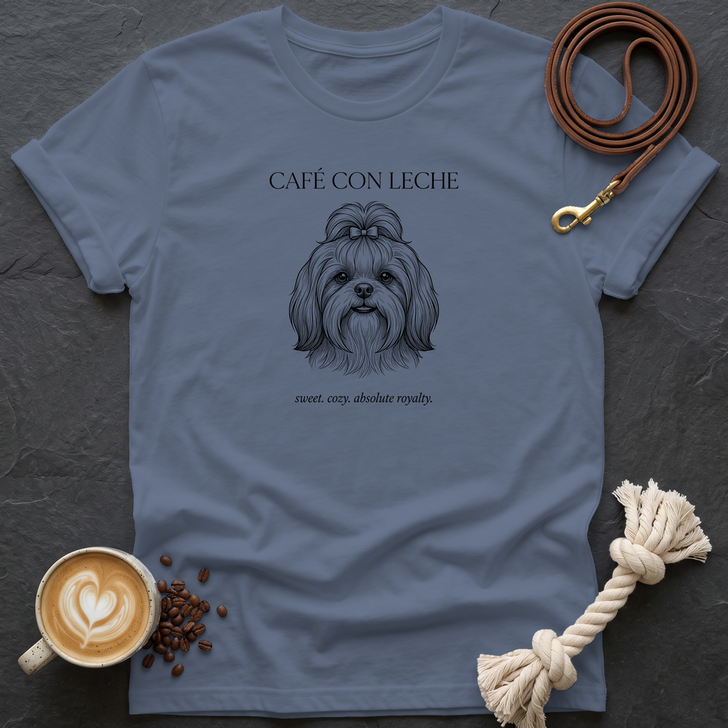 Shih Tzu Cafe con Leche T-Shirt - Heather Indigo