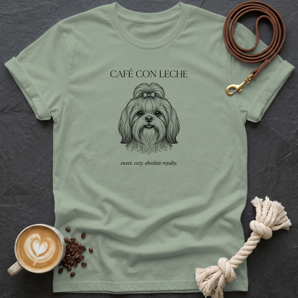 Shih Tzu Cafe con Leche T-Shirt - Sage