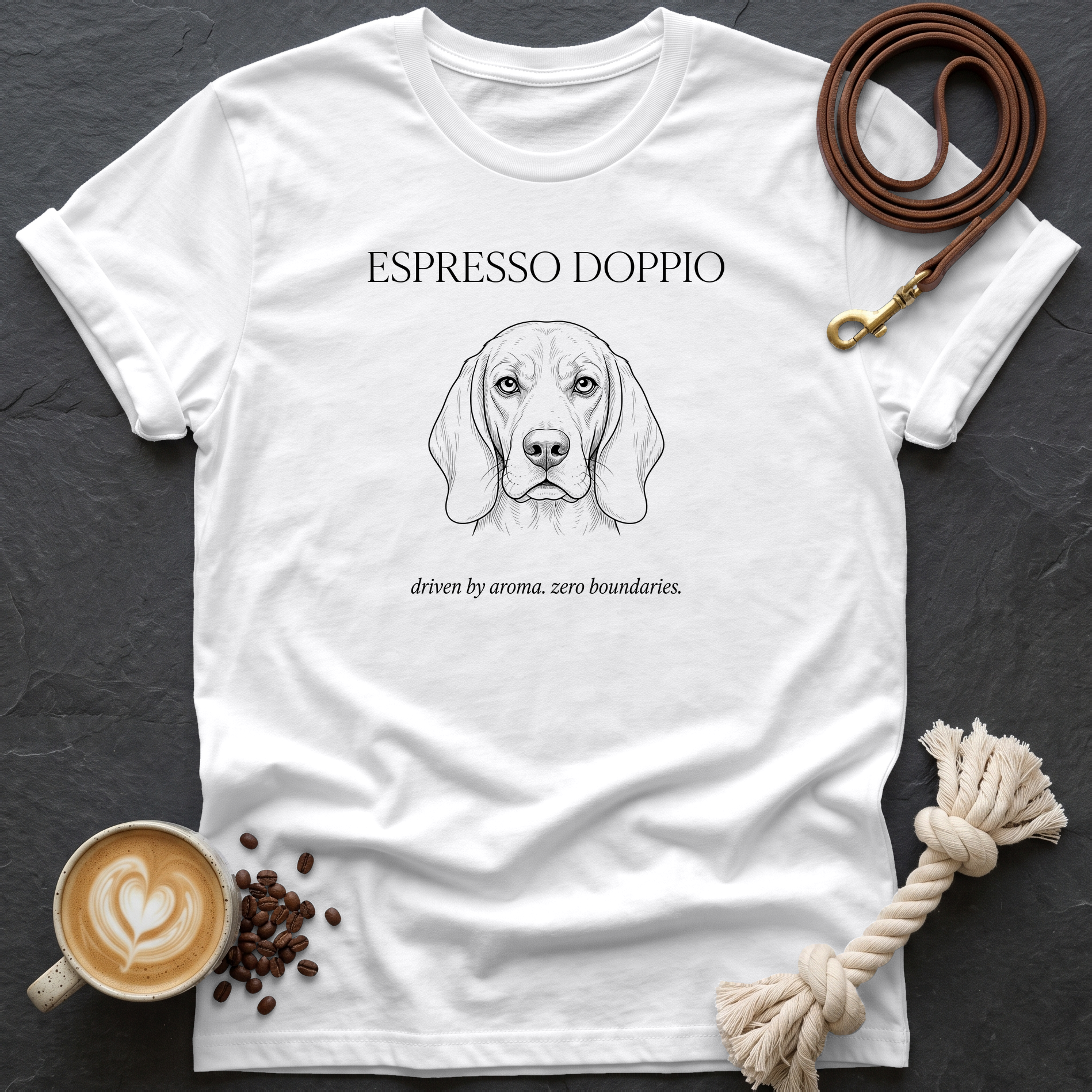 Beagle Espresso Doppio T-Shirt - White