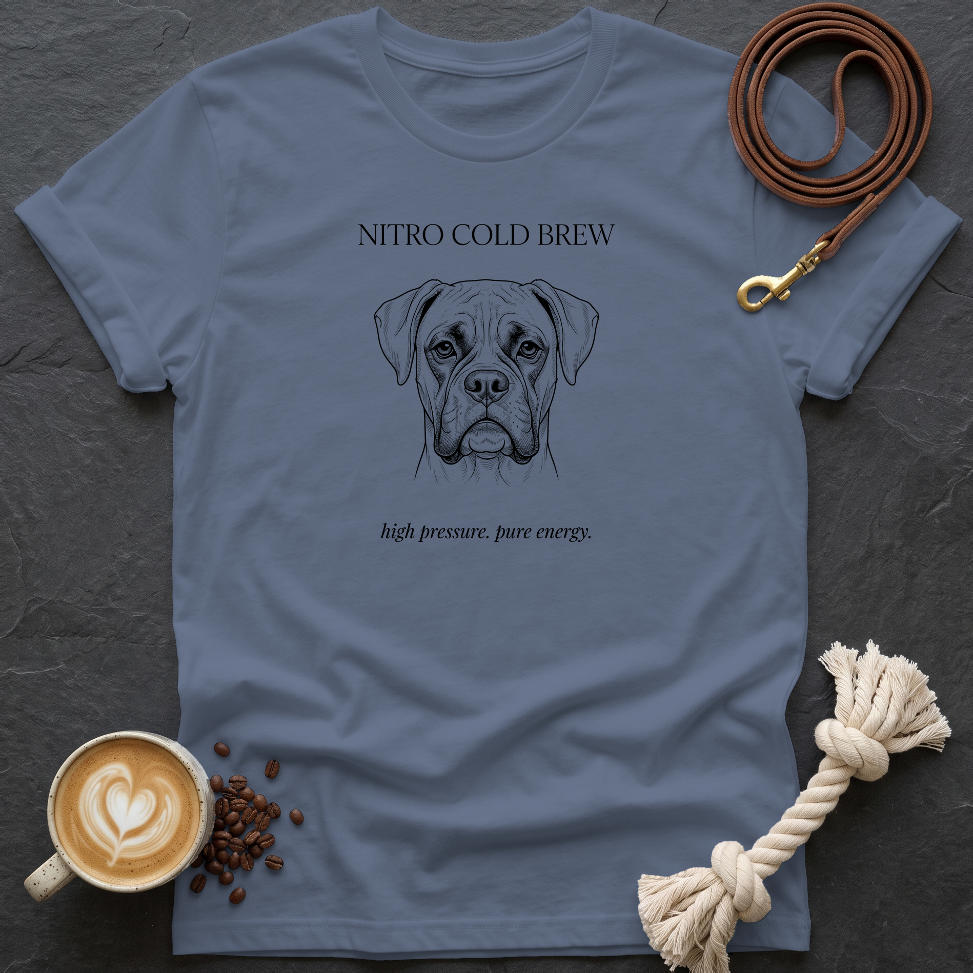 Boxer Nitro Cold Brew T-Shirt - Heather Indigo
