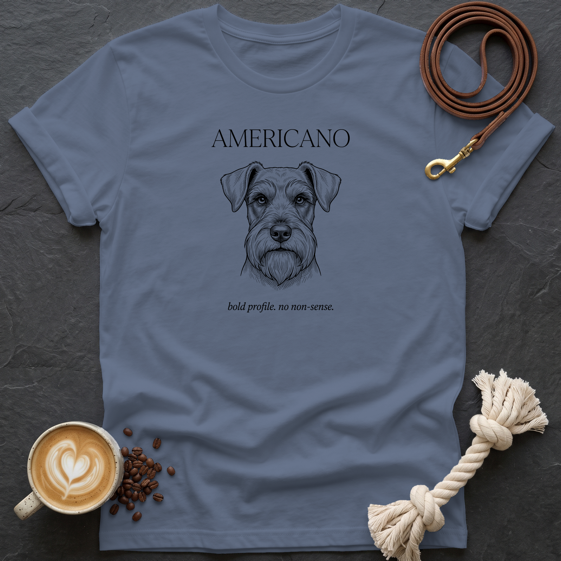 Schnauzer Americano T-Shirt - Heather Indigo