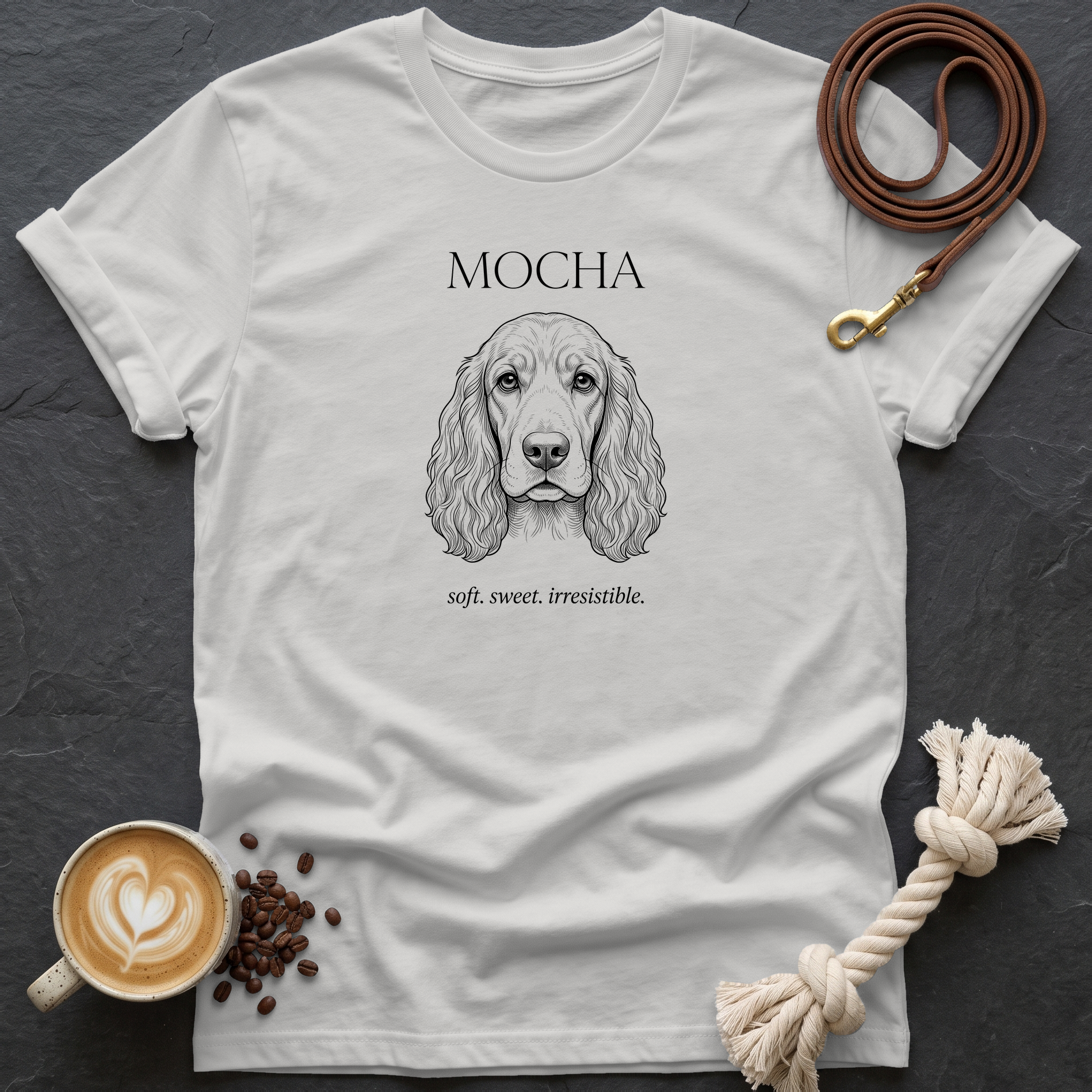 Cocker Spaniel Mocha T-Shirt - Ice Grey