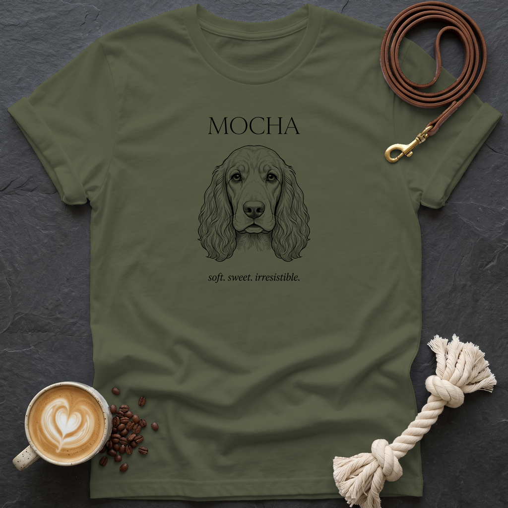 Cocker Spaniel Mocha T-Shirt - Military Green
