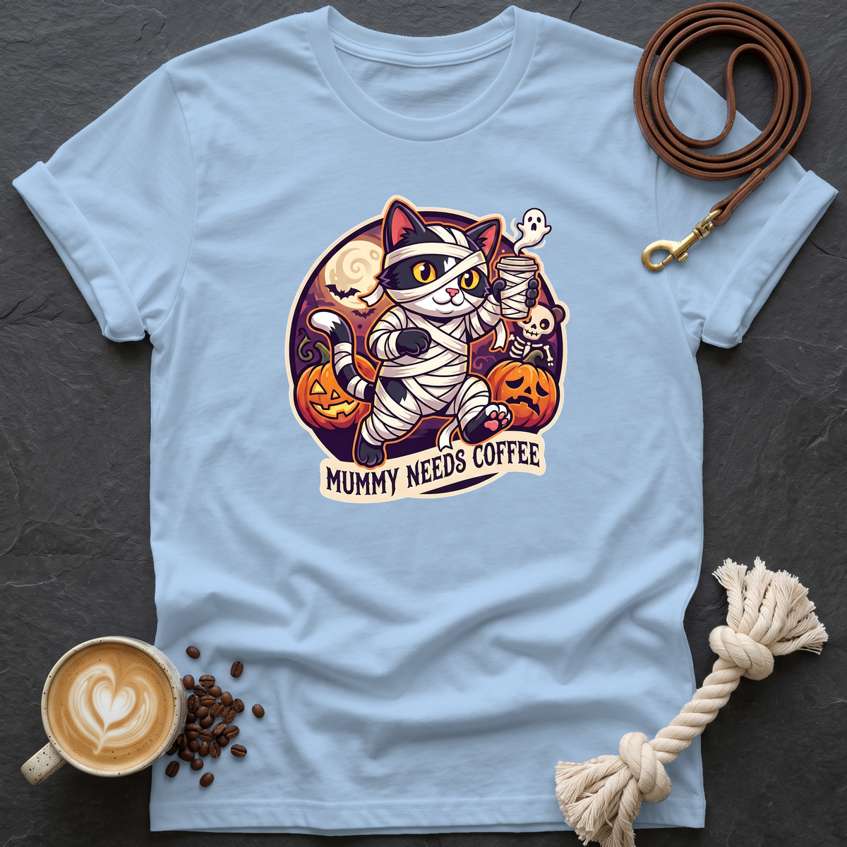 Mummy Needs Coffee T-Shirt - Light Blue