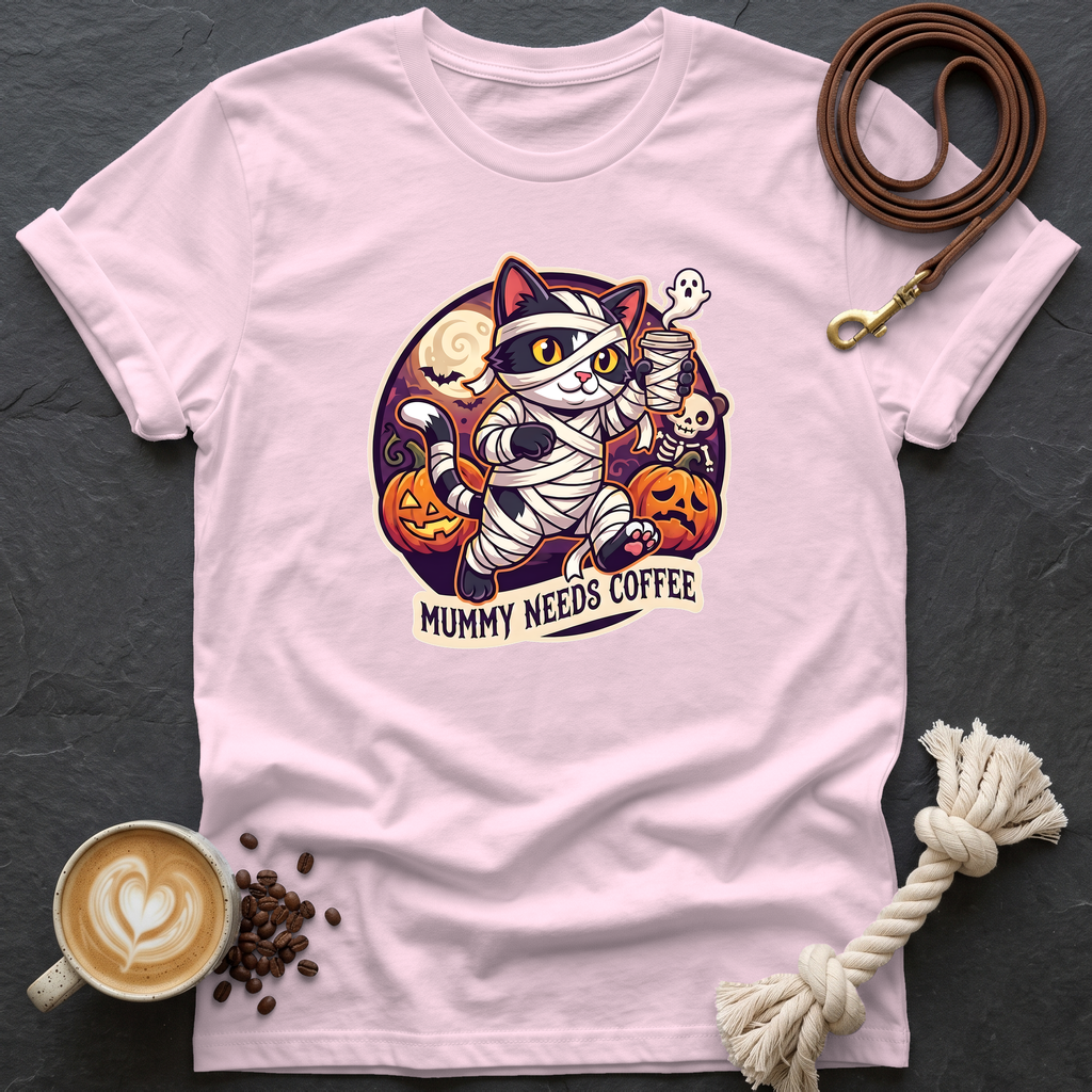 Mummy Needs Coffee T-Shirt - Light Pink