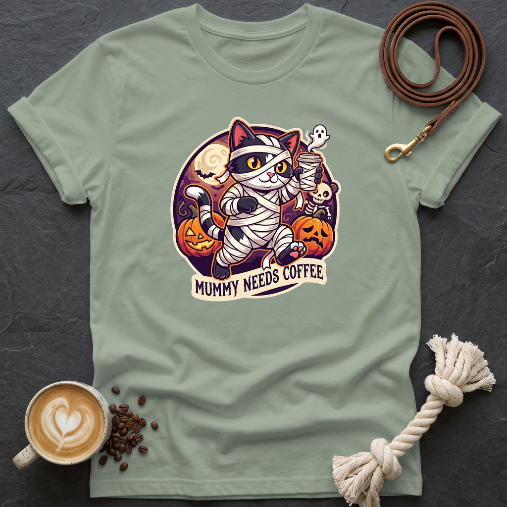 Mummy Needs Coffee T-Shirt - Sage