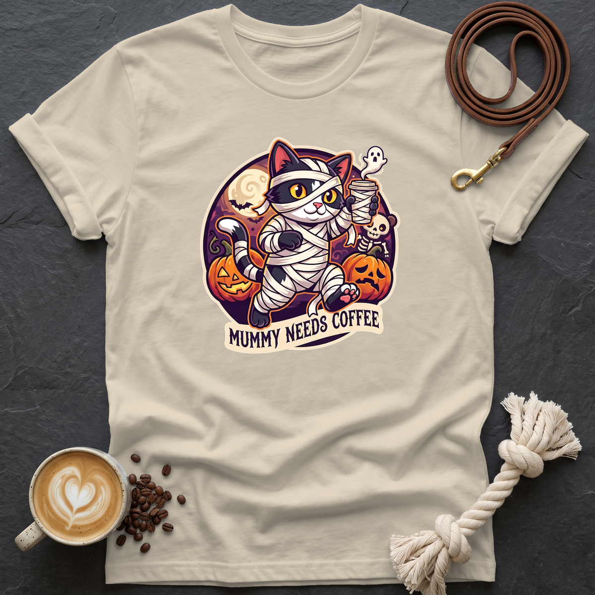 Mummy Needs Coffee T-Shirt - Sand