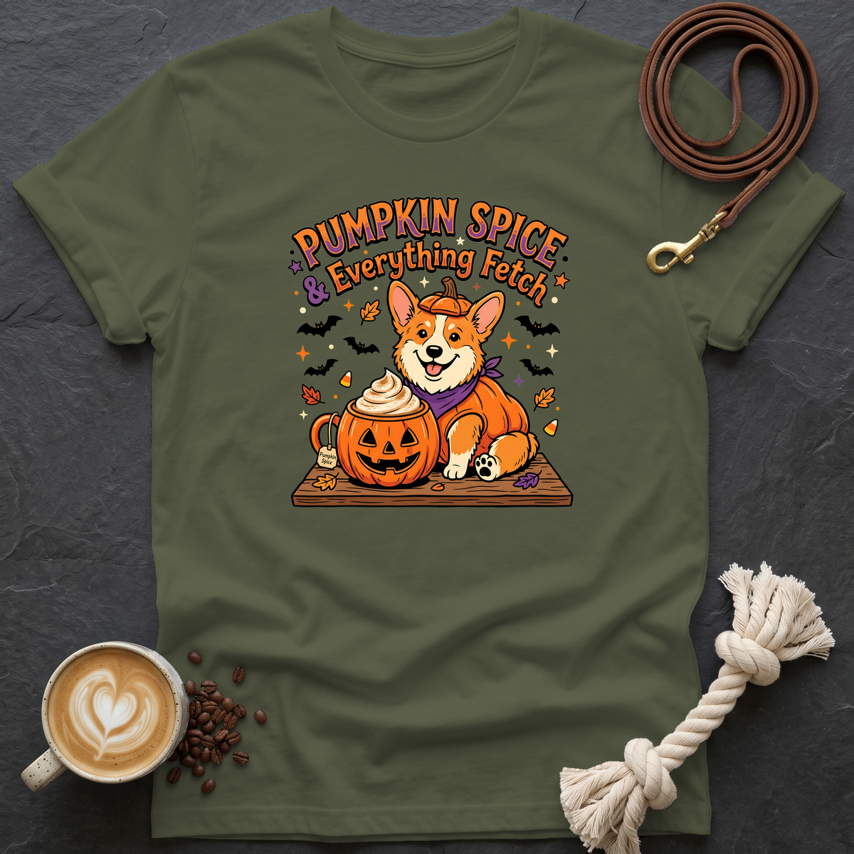 Pumpkin Spice T-Shirt - Military Green