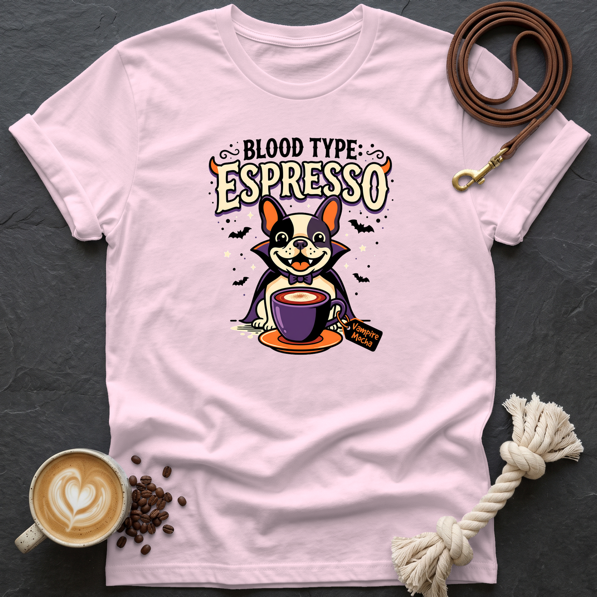 Blood Type Espresso T-Shirt - Light Pink