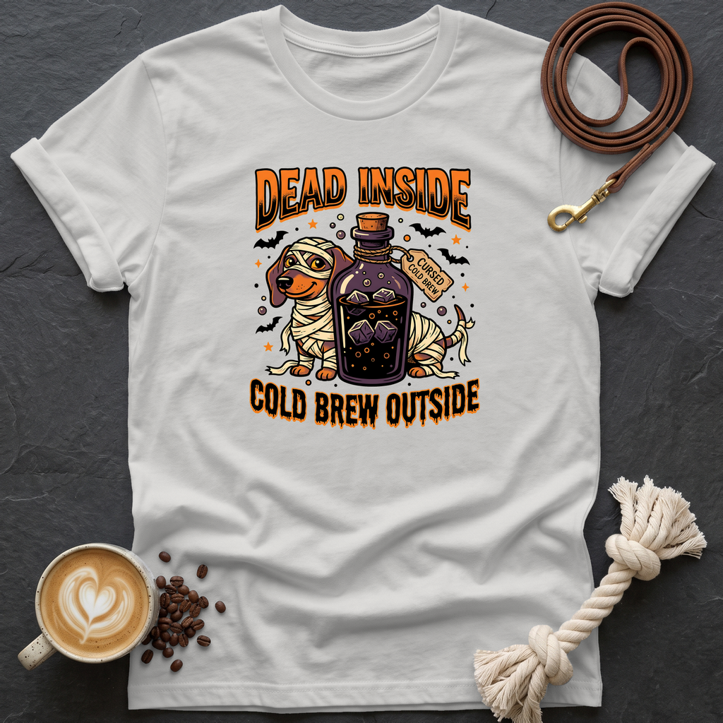 Dead Inside Cold Brew Outside T-Shirt - Ice Grey
