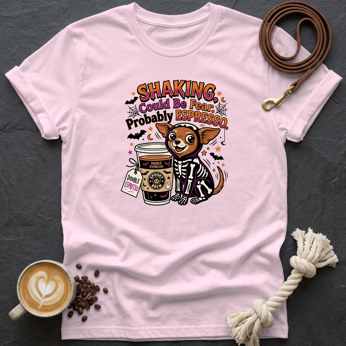 Shaking Probably Espresso T-Shirt - Light Pink