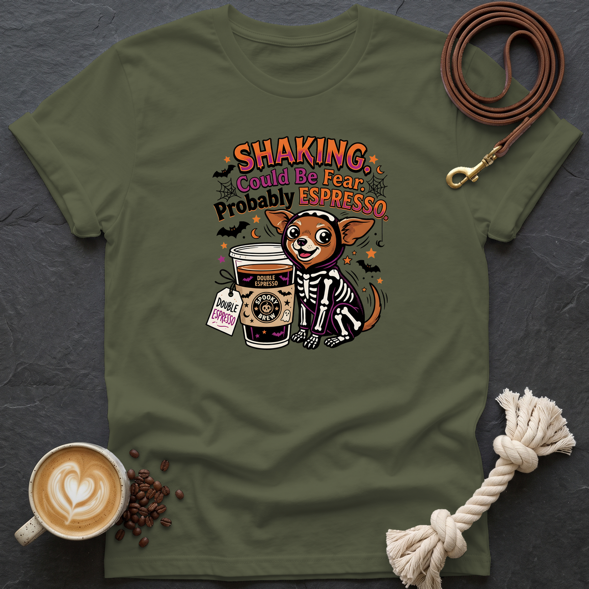 Shaking Probably Espresso T-Shirt - Military Green