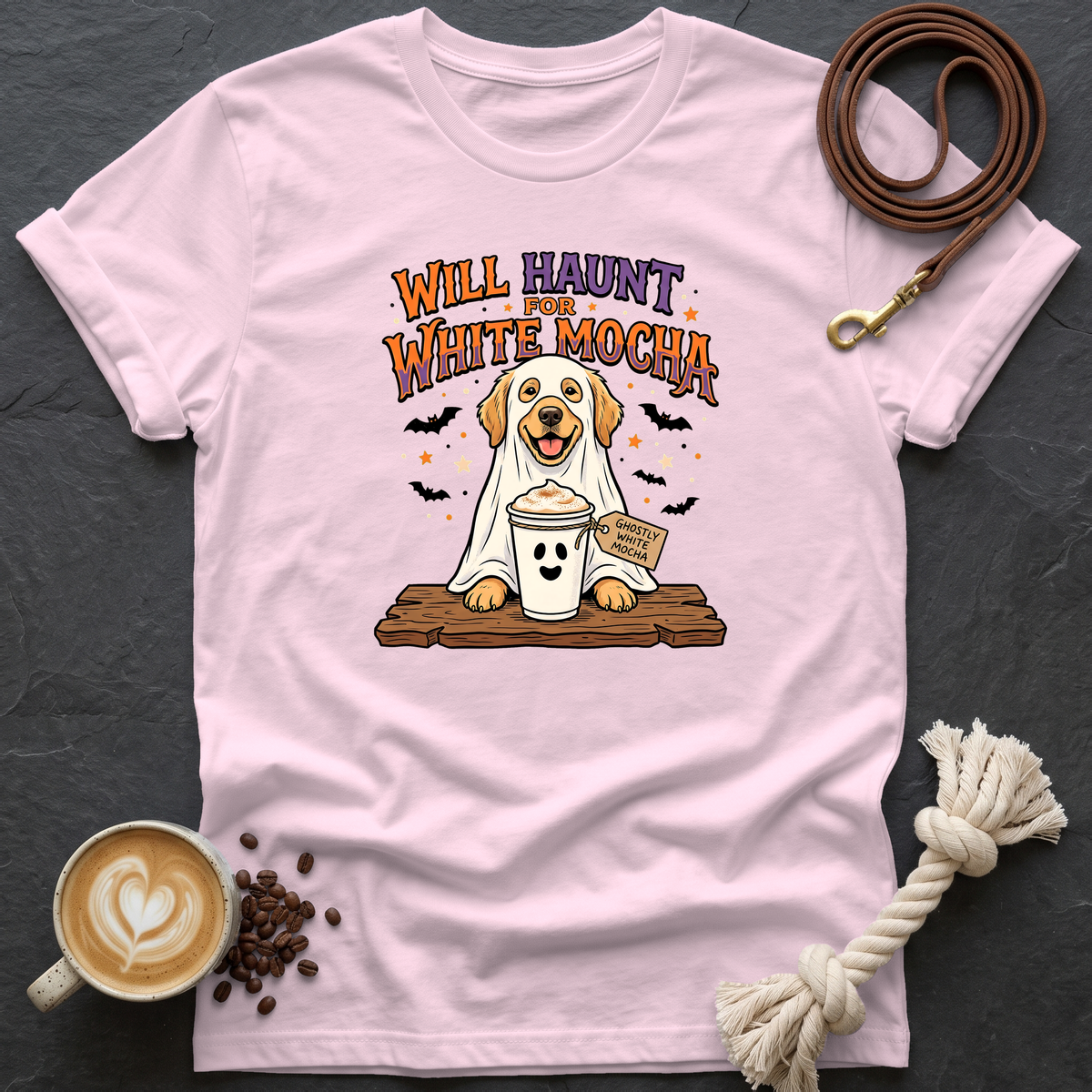 Will Haunt for White Mocha T-Shirt - Light Pink