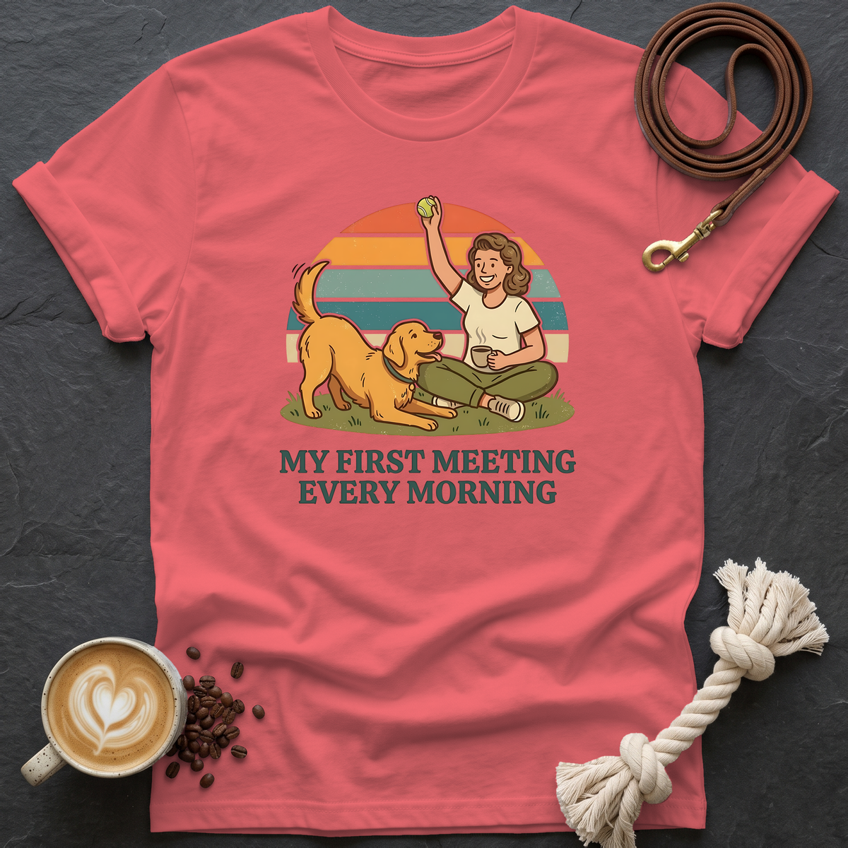 My First Meeting T-Shirt - Coral Silk