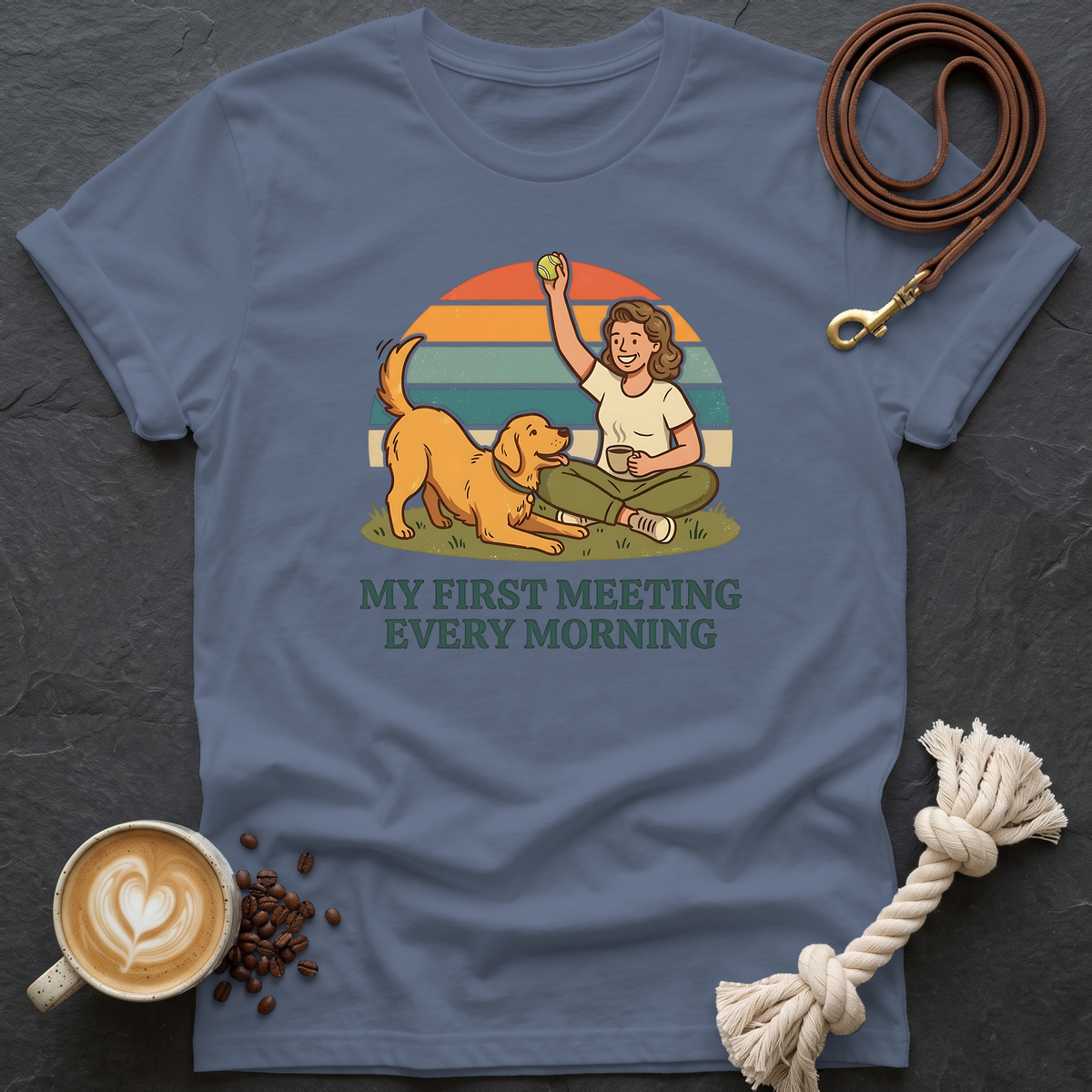 My First Meeting T-Shirt - Heather Indigo