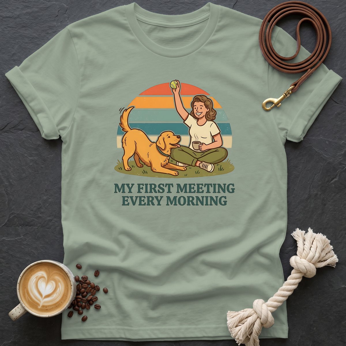 My First Meeting T-Shirt - Sage