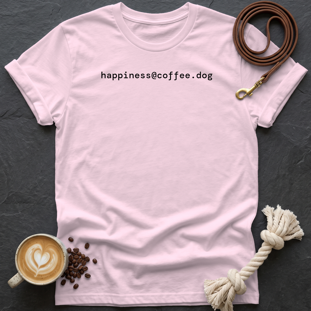 happiness@coffee.dog T-Shirt - Light Pink