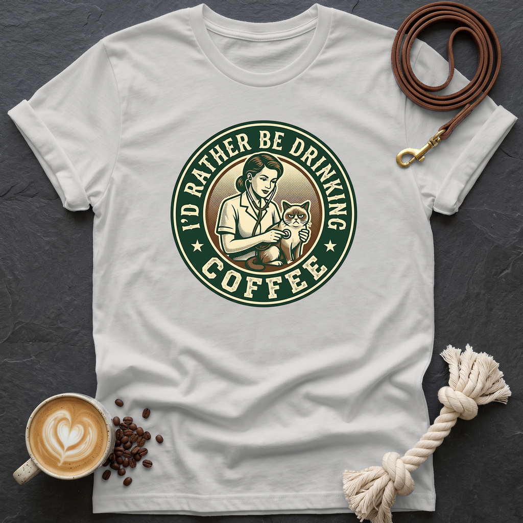Grumpy Patient, Coffee IV T-Shirt - Ice Grey