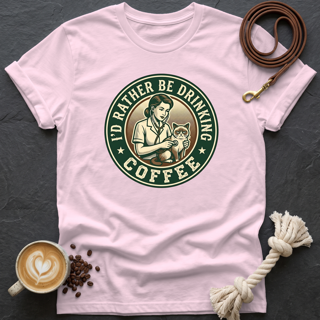 Grumpy Patient, Coffee IV T-Shirt - Light Pink