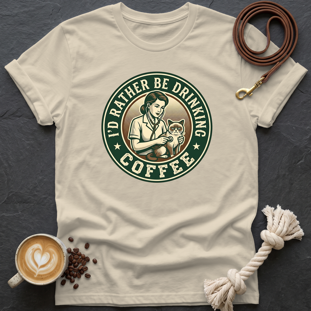 Grumpy Patient, Coffee IV T-Shirt - Sand