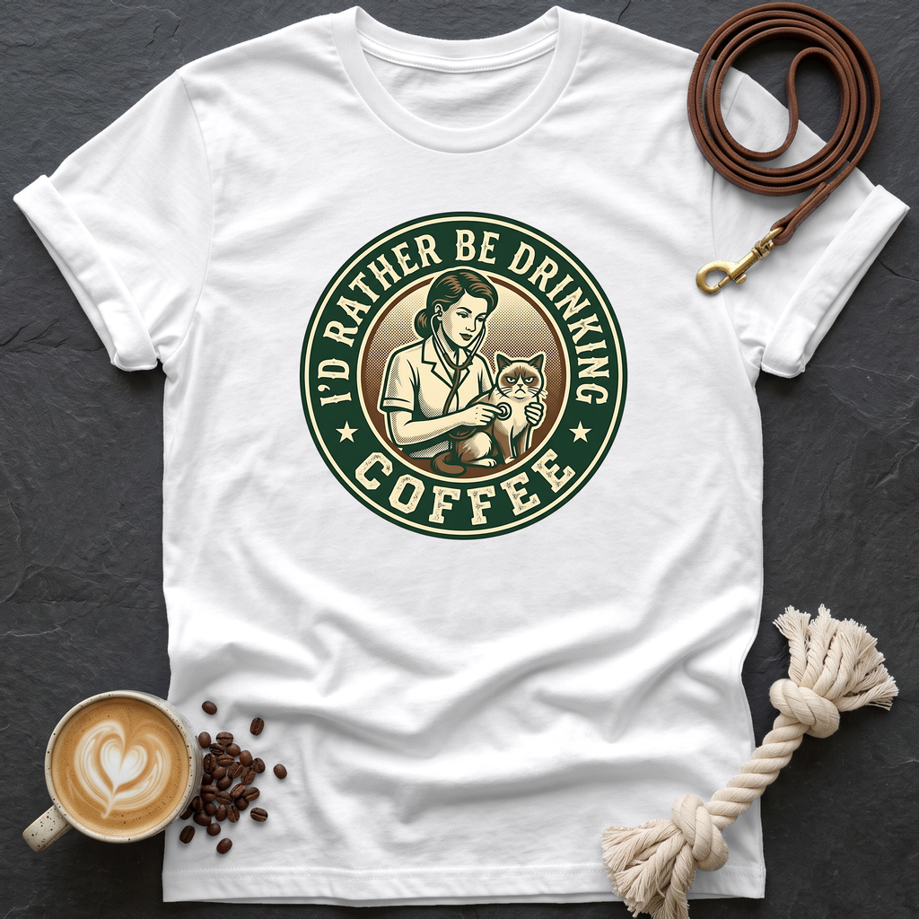 Grumpy Patient, Coffee IV T-Shirt - White